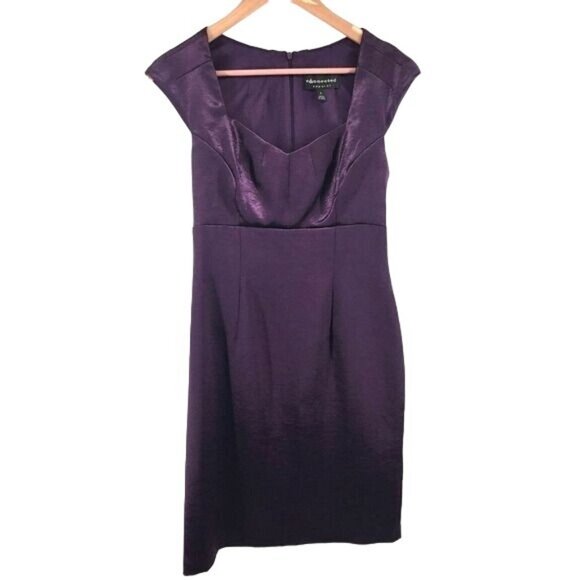 Connected Apparel Cap Sleeve Dress Size 6‎ Purple - Picture 1 of 5